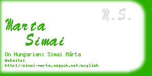marta simai business card